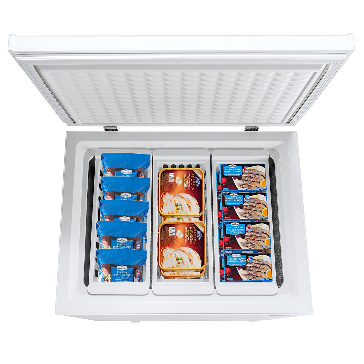 Costway 5.2 Cu.ft Chest Freezer Upright Single Door Refrigerator w/ 3 Baskets