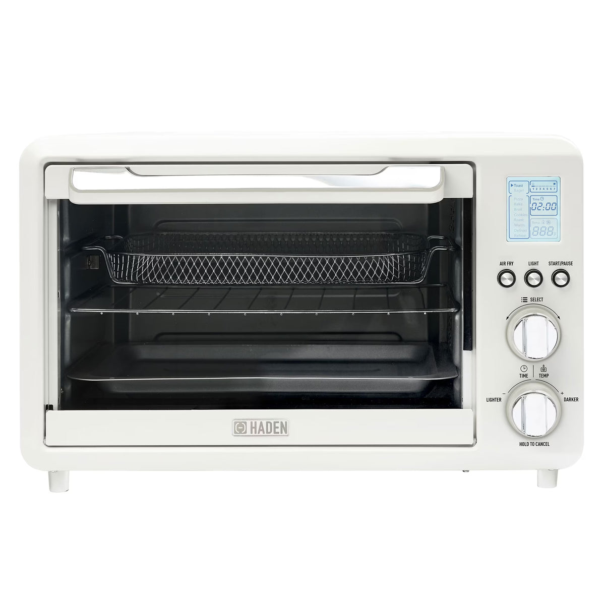 Haden Countertop 6 Slice Toaster Oven Air Fryer for Kitchen, Ivory/Copper