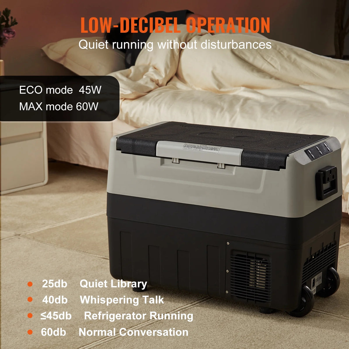 BENTISM Car Refrigerator 58Qt, 12v Portable Freezer with Dual Zone, 12/24V DC & 110-240V AC Electric Cooler with -4a??-50a?? Cooling Range, for Car Truck Vehicle RV Boat