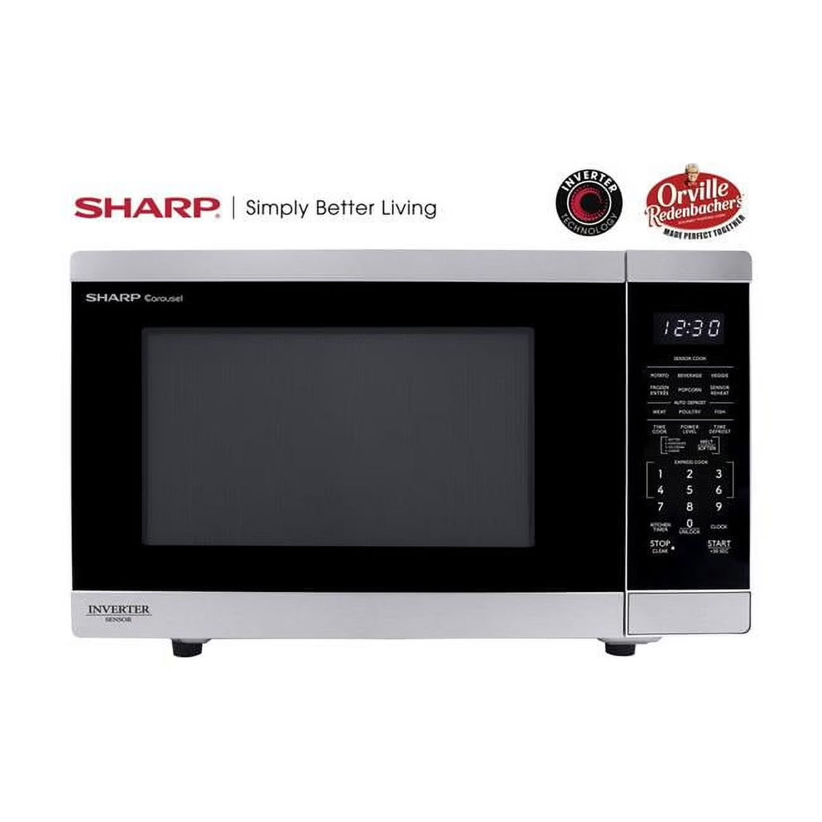 Sharp SMC1464KS 1.4 Cf Countertop Microwave Oven Orville Redenbacher's Certified