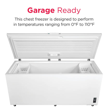 Frigidaire FFCL2042AW 19.8 Cu. Ft. Chest Freezer, Garage-Ready, White