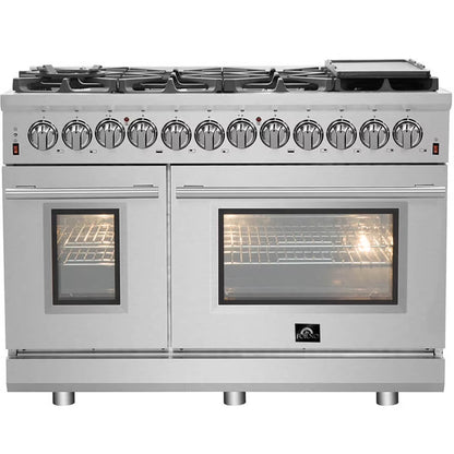 Forno FFSGS612548 48 inch Cossato Stainless Duel Fuel Electric Oven & Gas Surface Range