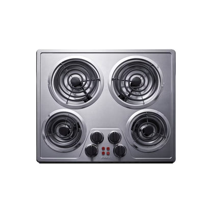24" Wide 240V 4-Burner Coil Cooktop