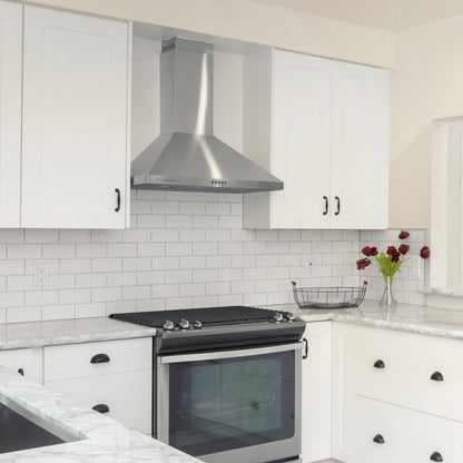 CIARRA Black Range Hood 30 inch Wall Mount Vent Hood Ductless Ducted Convertible CAB206P75