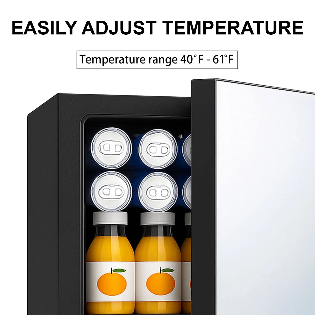 Dimedeal 0.9 Cu.Ft. Mini Beauty Refrigerator with Mirror Door, Black