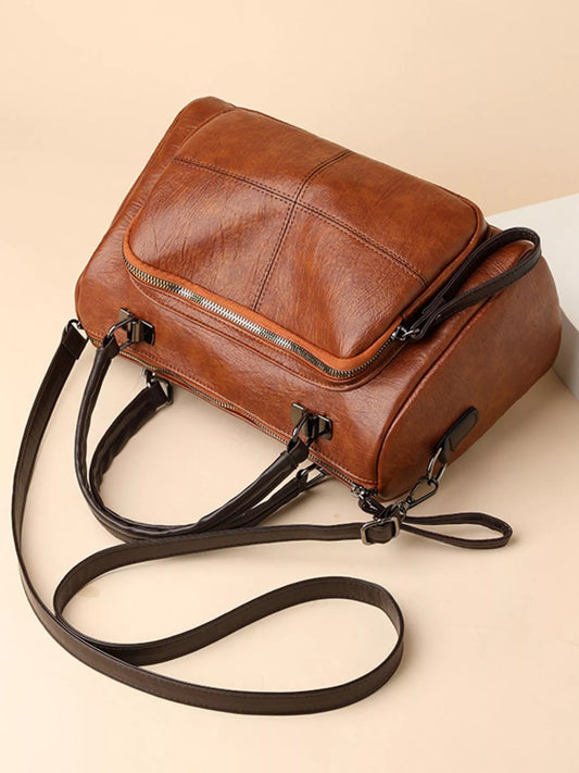 Women's vintage PU leather crossbody bag