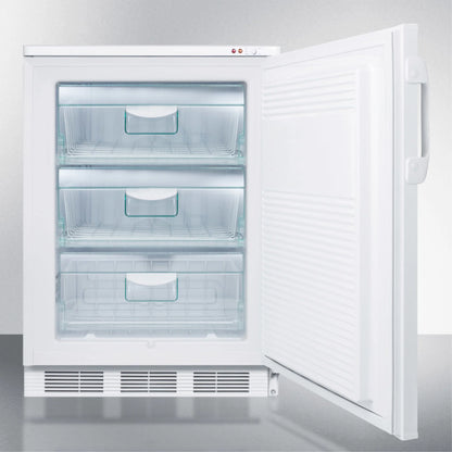 Built-in undercounter freezer capable of -25 C operation; includes audible alarm, lock, and hospital grade plug