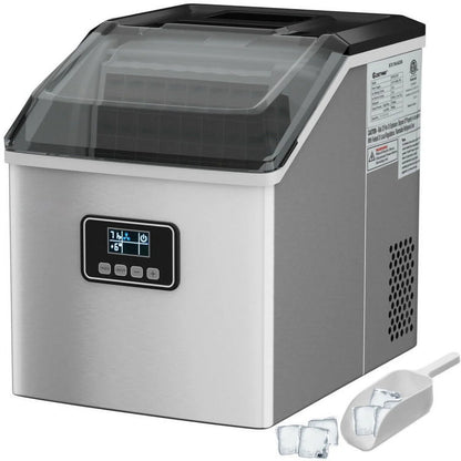 Kadyn Countertop Ice Maker, Ice Machine, Portable Ice Maker, 48 lbs Stainless Self-Clean Ice Maker with LCD Display