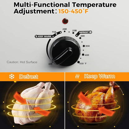 20 Quart Electric Roaster Oven, Turkey Roaster Electric, Roaster Oven Buffet, Selfbasting Lid, Removable Pan, Full-Range Temperature Control Cool-Touch Handles, Turkey Roaster, Black