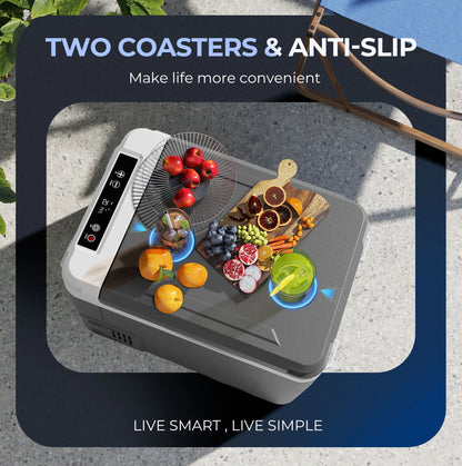 Simzlife 12 Volt Refrigerator, 11 Quart (10L) Car Fridge with APP Control, Car Refrigerator -4�H~68�H, Portable Freezer for RV, Camping, Travel