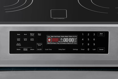 Kenmore 5.6 Cu. Ft. Front-Control 5 Element Electric Range Stove 240 Volts with Dual Ring Elements, Steam Clean, Precision Set Controls