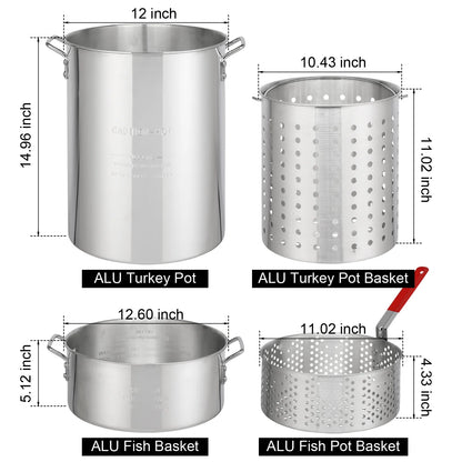 Ktaxon Propane Outdoor Fryer Kit Aluminum Frying/Boiling Turkey Fryer Pot 30QT 4 Piece Set