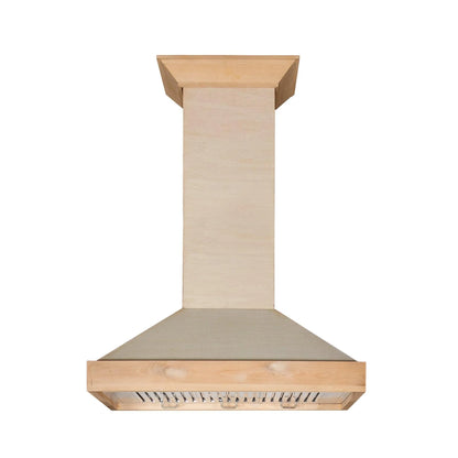 ZLINE 30 in. Unfinished Wooden Wall Mount Range Hood - Includes Motor