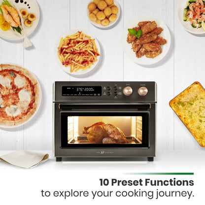 VAL CUCINA 10-IN-1 AIR FRYER TOASTER OVEN -  BRUSHED STAINLESS STEEL