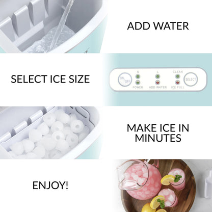 Igloo Handled Automatic Ice Machine Self Cleaning Countertop Ice Maker with Scoop, Aqua