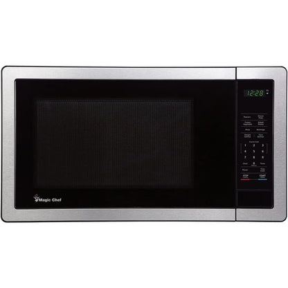 Magic Chef 1.6 Cu. ft. 1100W Countertop Microwave Oven with Push-Button Door in Black, New