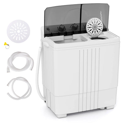 Costway Twin Tub 20Lbs Top Load Washing Machine with Gravity Drain