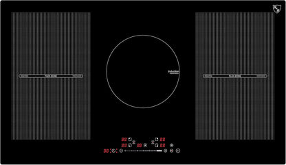 K&H SIGNATURE SERIES 5 Burner 36 Inch Built-in Induction FLEX Electric Stove Top Ceramic Cooktop SLIDER Touch Control 240V 9400W IN36-9400FLX