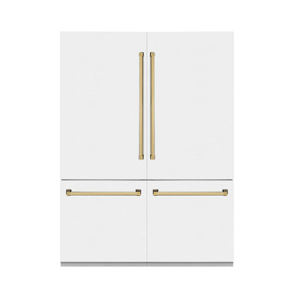 ZLINE Autograph Edition Refrigerator, White Matte & Gold
