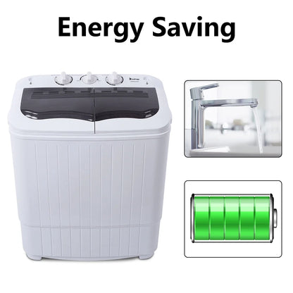 Compact Twin Tub with Built-in Drain Pump XPB35-188S 14.3(7.7 6.6)lbs Semi-automatic Gray Cover Washing Machine