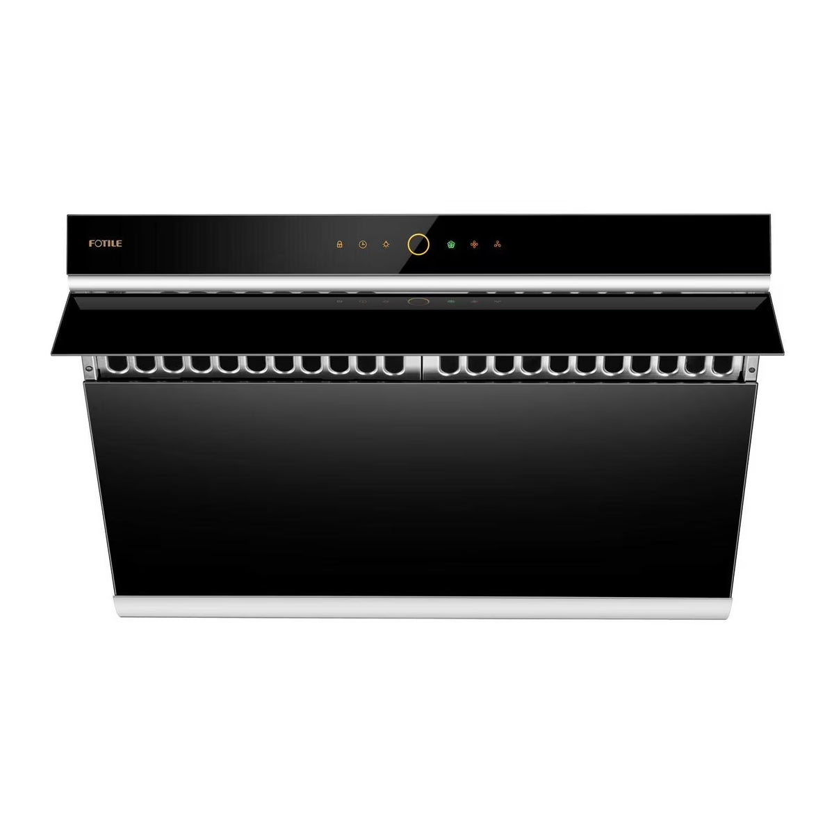 FOTILE Slant Vent Series 30" 1000 CFM Under Cabinet or Wall Mount Range Hood with 2 LED lights, Motion and Touch Activation in Onyx Black Tempered Glass