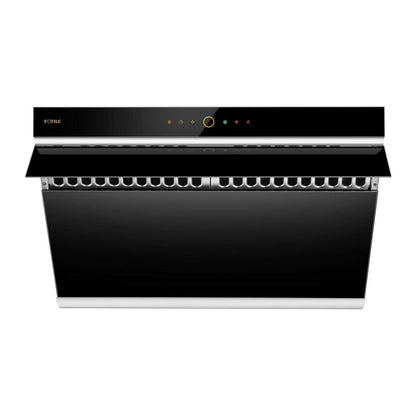FOTILE Slant Vent Series 30" 1000 CFM Under Cabinet or Wall Mount Range Hood with 2 LED lights, Motion and Touch Activation in Onyx Black Tempered Glass