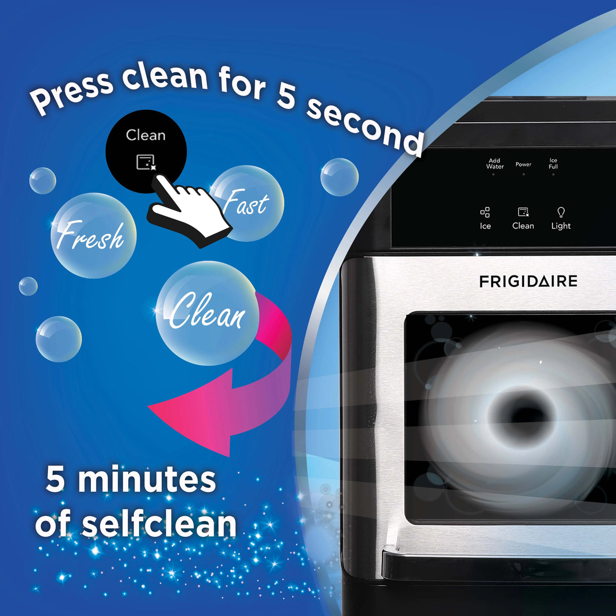 Frigidaire 44 lbs. Crunchy Chewable Nugget Ice Maker EFIC235, Stainless Steel