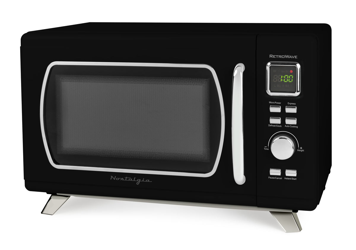 Nostalgia Mid-Century Retro 0.9 Cu. Ft. 900-Watt Microwave Oven, Black