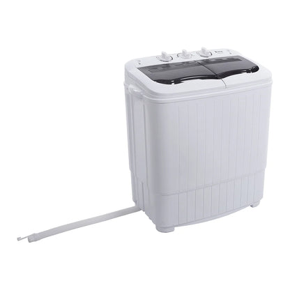 Compact Twin Tub with Built-in Drain Pump XPB35-188S 14.3(7.7 6.6)lbs Semi-automatic Gray Cover Washing Machine