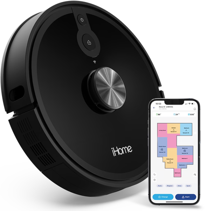 iHome AutoVac Nova S1 Robot Vacuum with LIDAR Navigation, 150 Min Runtime, 2700pa Suction, New