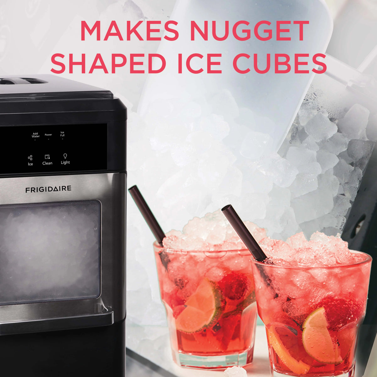 Frigidaire 44 lbs. Crunchy Chewable Nugget Ice Maker EFIC235, Stainless Steel