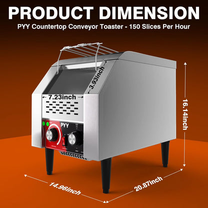 Toaster Conveyor 450slices/h Restaurant Toaster for Bun Bagel Bread Heavy Duty Stainless Steel Conveyor Toaster ,1700W