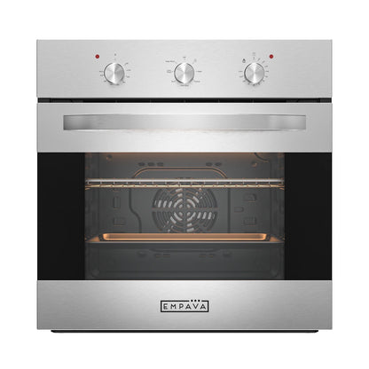 Empava 24 inch 10 Cooking Functions with Rotisserie Electric LED Display Touch Control Built-in Convection Single Wall Oven