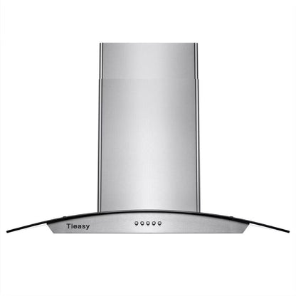 "Joeaonz 36"" Stainless Steel Island Mount Range Hood, Quiet 900CFM, 3-Speed Vent with Button Control and LED Bulb"