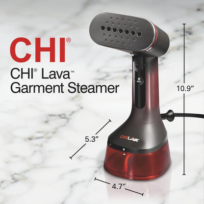 CHI LAVA Ceramic Plate Garment Steamer for Clothes with Fabric Brush, 2 Steam Modes, 1600 Watts, Red