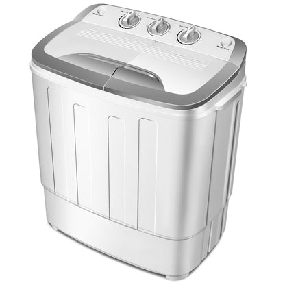 Gymax 8lbs Compact Mini Twin Tub Washing Machine Washer Spinner