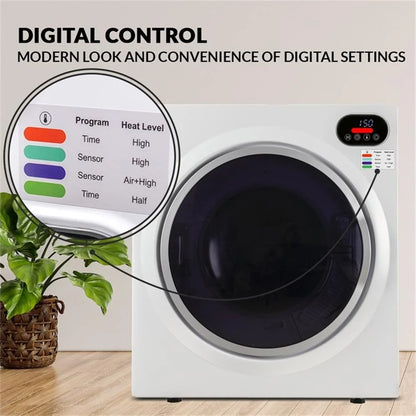Equator Ultra Compact Short Vented SENSOR Dryer 2.6cf/10lb LED Ops 110V/1400W