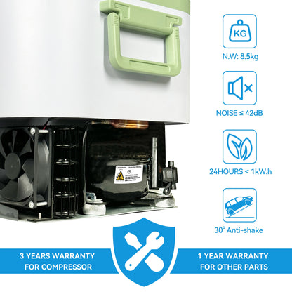 Portable Fridge 19 QT(18 Liter) 12 Volt Fridge Car Freezer Compressor Cooler 12/24V DC 110��240V AC for Camping Truck RV Boat & Home Use -18��~+15��