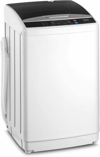 VINGLI 25LBS Full-Automatic Electric Laundry Machine�� Portable Washing Machine with Stainless Steel Drum, 110V Compact Washer, Washer and Dryer Combo for Apartment, Dorms, RV, Grey