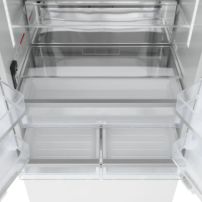 36 In. Panel Ready French Door Refrigerator With Ice maker, water dispenser, Frost Free . 19.6 total cubic feet