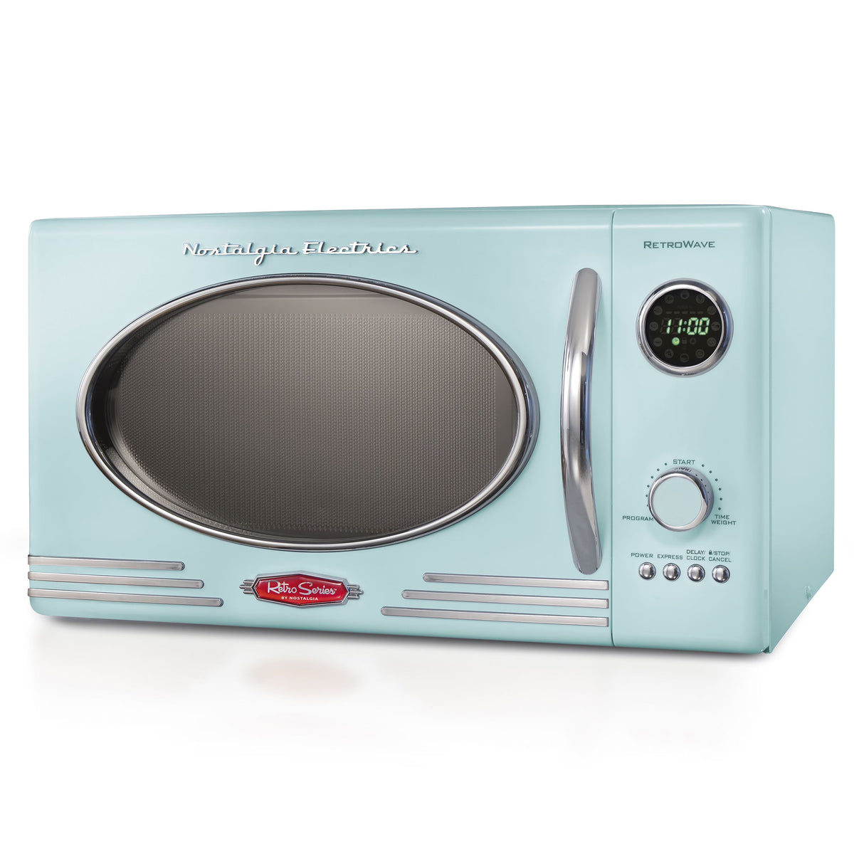 Nostalgia Retro 0.9 Cu. ft. 800-Watt Countertop Microwave Oven, Aqua