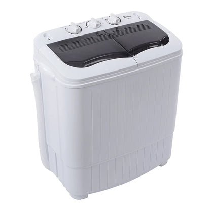 Portable Washing Machine,Compact Clothes Washing Machine, Semi Automatic Washing Machine, Mini Twin Tub Washing Machine for Apartments, Washer(7.7lbs) /Spiner(6.6lbs)