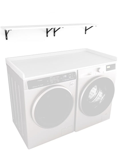 Kaboon Washer Dryer Countertop with Edge Rails, 27.5" x 54", Light Walnut