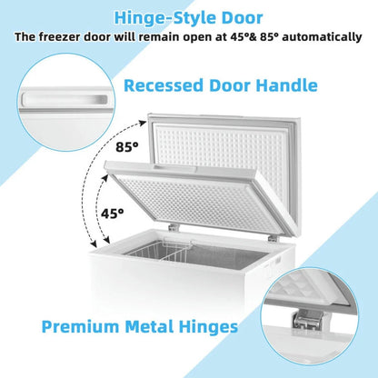 Kadyn Refrigerator,Kitchen Cooler Fridge,3.5/5 Cu.ft Compact Chest Freezer with Removable Storage Basket-5 Cubic Feet