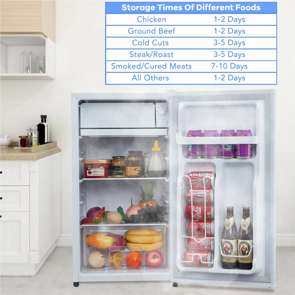 OYang Single Door Mini Fridge, Super Quiet 19.3"D x17.5"W x 32.7"H