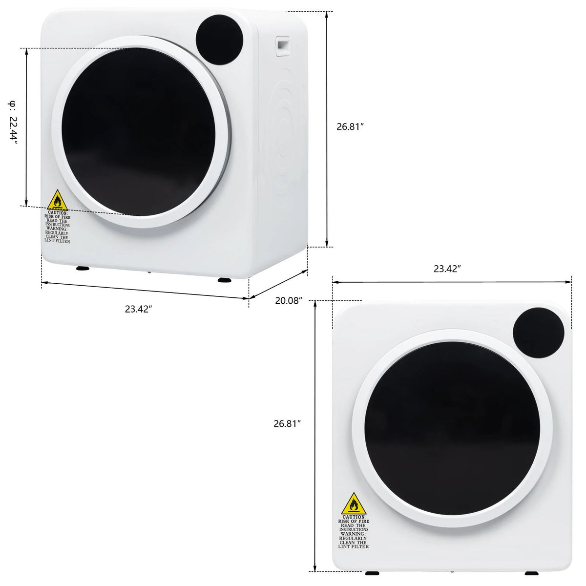 Zimtown 13.2lb Portable Compact High Efficiency Electric Dryer with Smart Controls