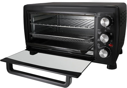 Aiwa Convection Toaster Oven, Countertop Oven with Bake, Toast, & Broil Functions, 1400W, Black