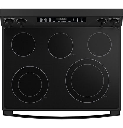 GE 30 Inch Free Standing Radiant Range 5 Element Steam Clean Single Oven GRF600AVBB