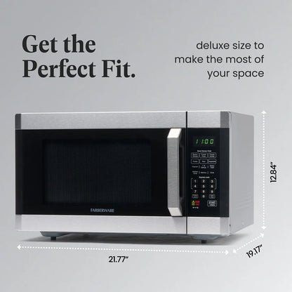 Farberware Smart Sensor Countertop Microwave Oven with LED Lighting & Child Lock, 1.3 Cu Ft