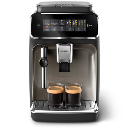 Philips 3300 Fully Automatic Espresso Machine with Milk Frother, Black and Chrome